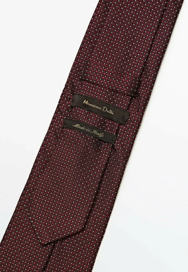 remise en ligne Massimo Dutti Blend Polka Dot – Cravate – Bordeaux 4