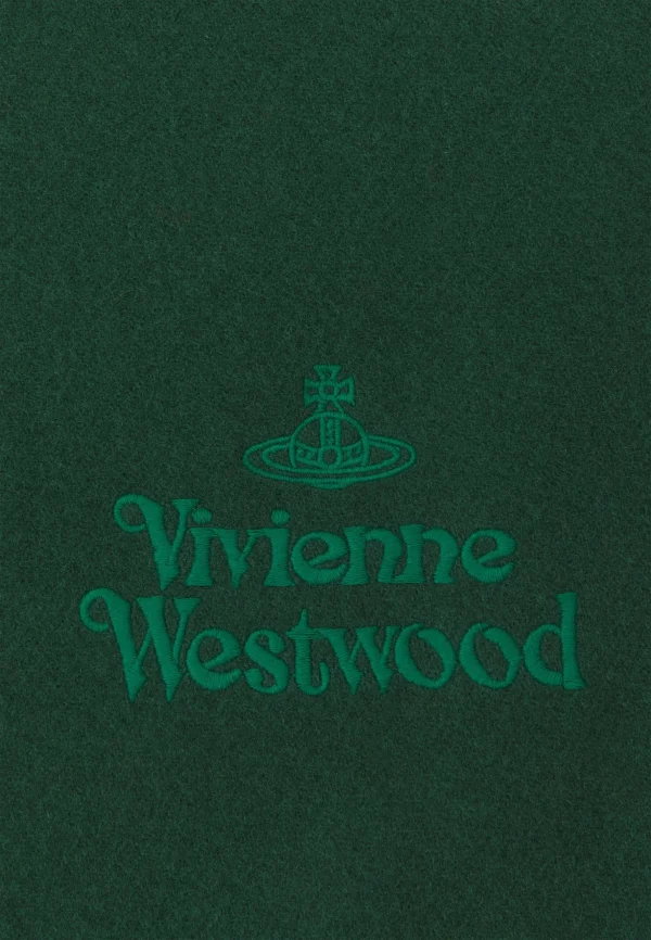 magasin paris Vivienne Westwood Embroidered Logo Scarf Unisex – Écharpe – Dark Green 4