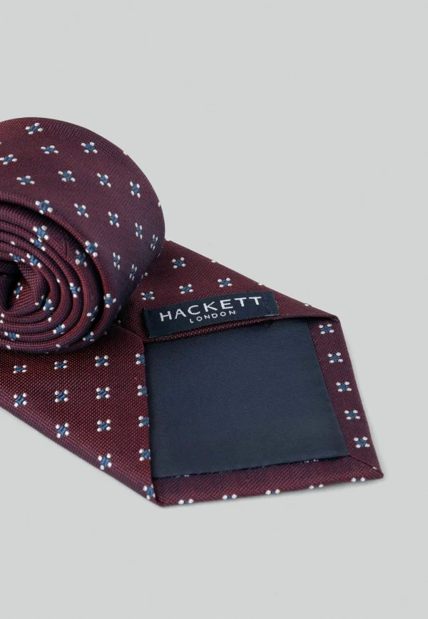 Neuve avec étiquette Hackett London Neat Patten – Cravate – Wine Purple 3