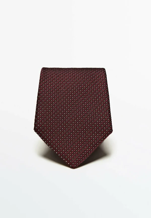 remise en ligne Massimo Dutti Blend Polka Dot – Cravate – Bordeaux 5