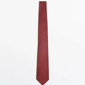 Massimo Dutti Textured – Cravate – Bordeaux soldes de Noël 10