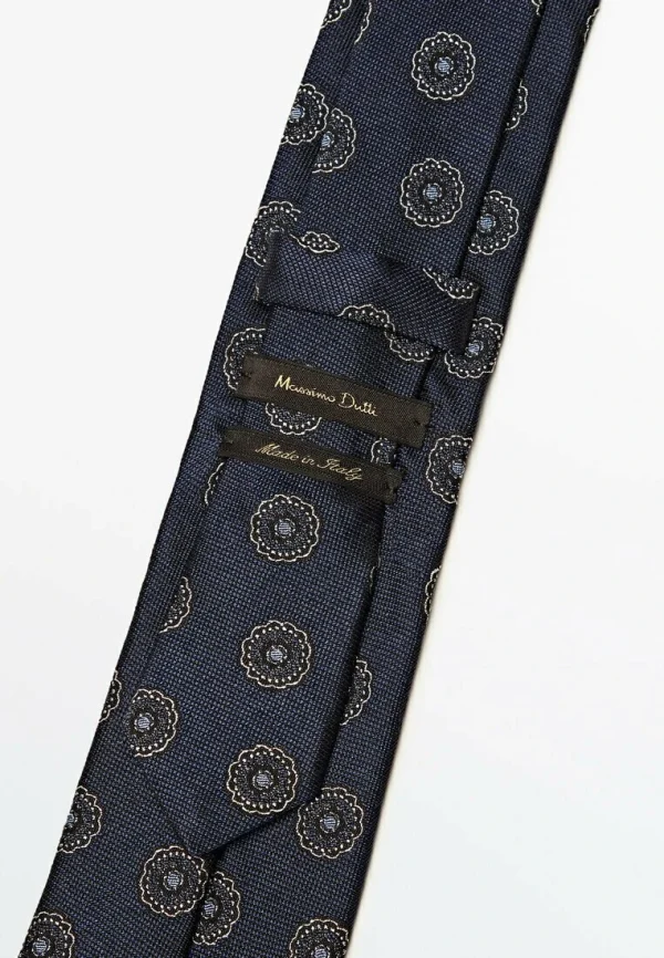 pas cher Massimo Dutti With A Floral Motif – Cravate – Dark Blue 3