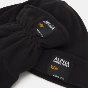 De Qualité Alpha Industries Label Beanie And Glove Set Unisex – Bonnet – Black 12