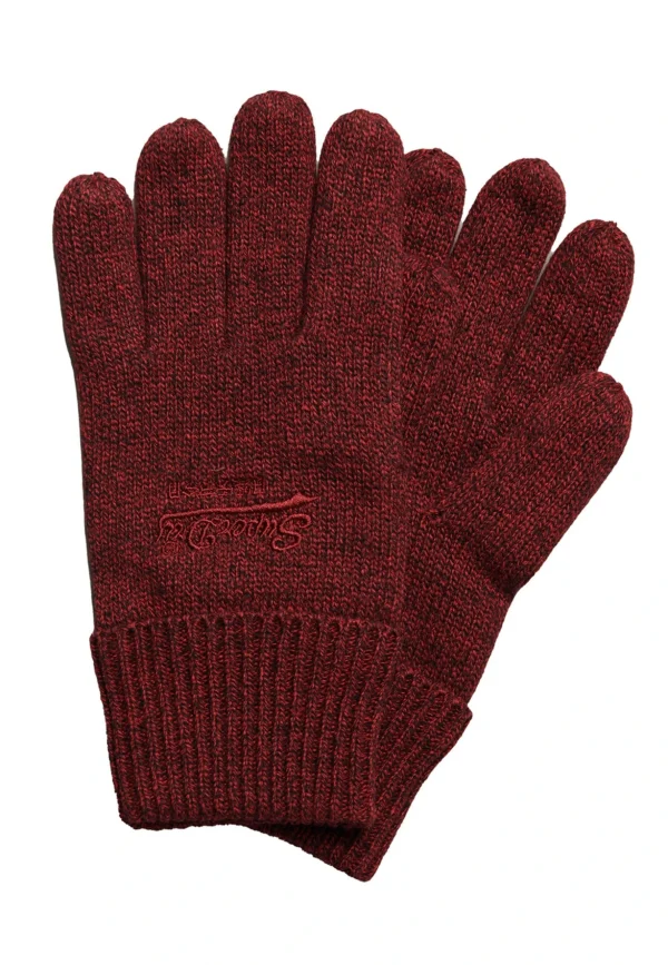 soldes de Noël Superdry Essential Plain – Gants – Dark Red Grit 1