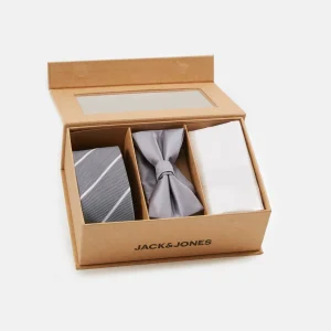 Jack & Jones Jacnecktie Gift Box Set – Mouchoir De Poche – Glacier Gray bas prix 17