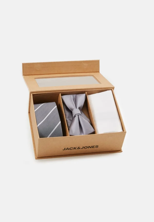 Jack & Jones Jacnecktie Gift Box Set – Mouchoir De Poche – Glacier Gray bas prix 6