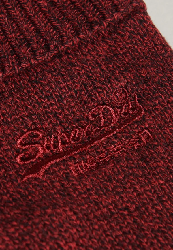 soldes de Noël Superdry Essential Plain – Gants – Dark Red Grit 4