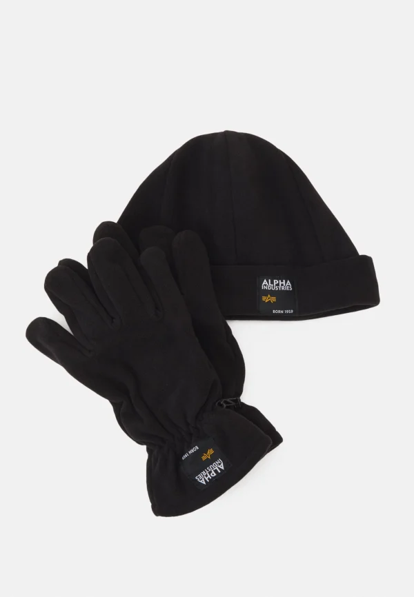 De Qualité Alpha Industries Label Beanie And Glove Set Unisex – Bonnet – Black 1